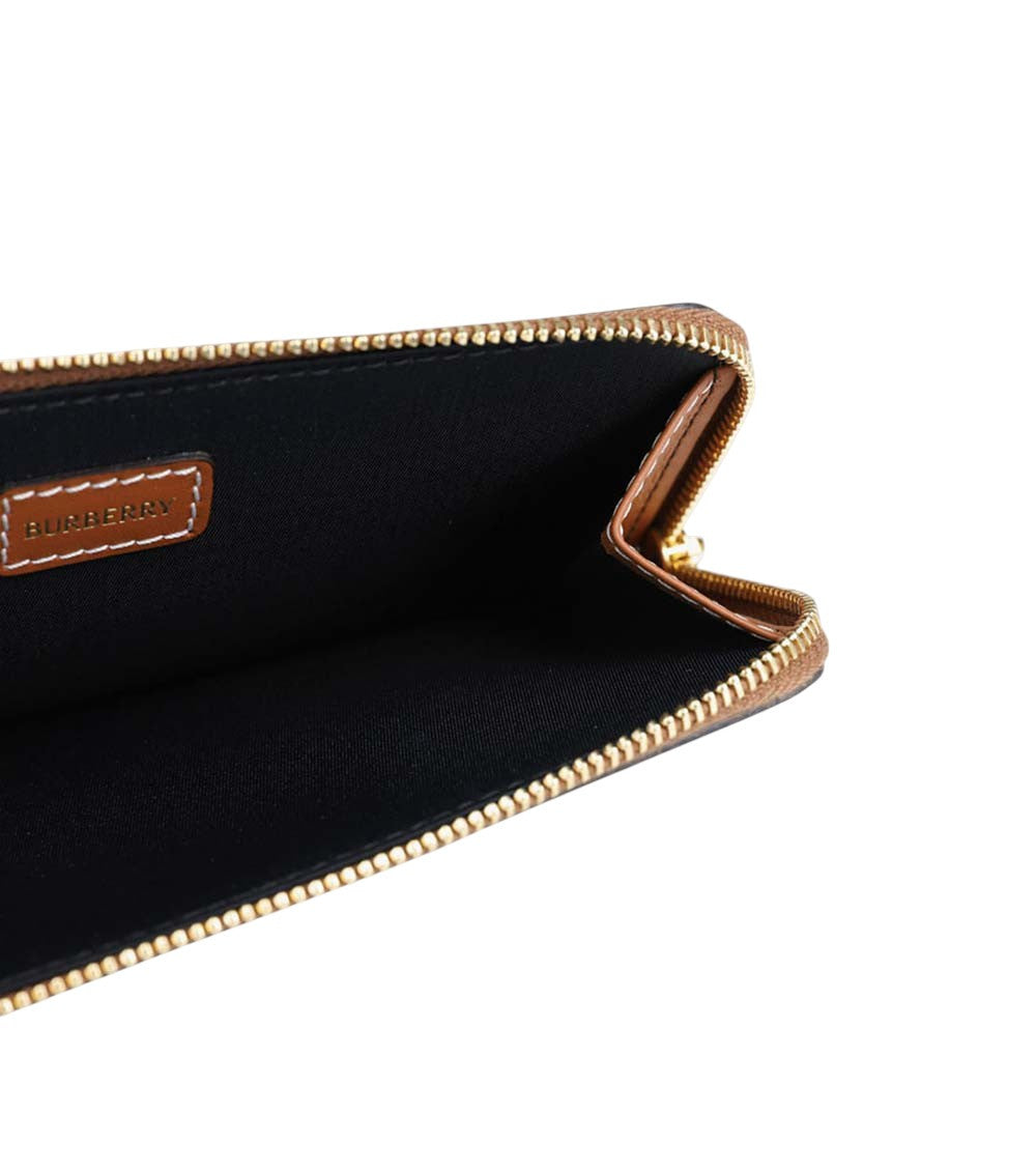 Beige Check Zip Around Wallet 3