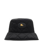 Black Logo Quilted Bucket Hat 1