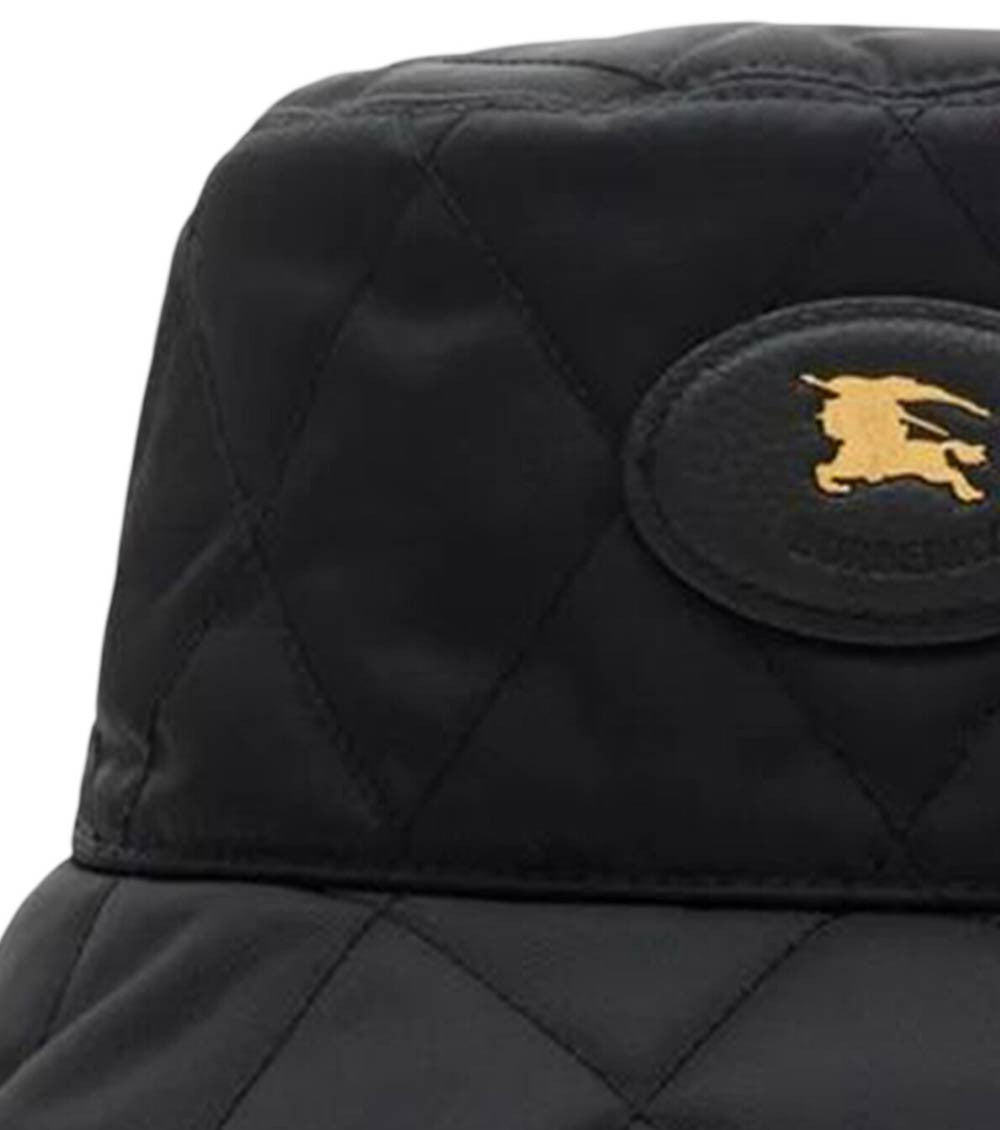 Black Logo Quilted Bucket Hat 3