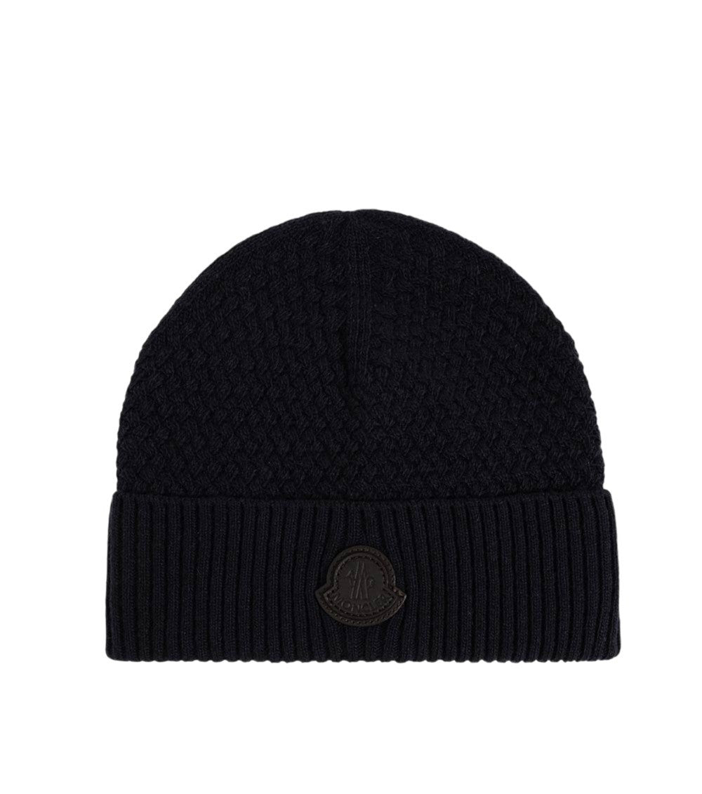 Black Logo Beanie Cap 1