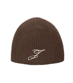 Dark Brown Logo Beanie Cap 1