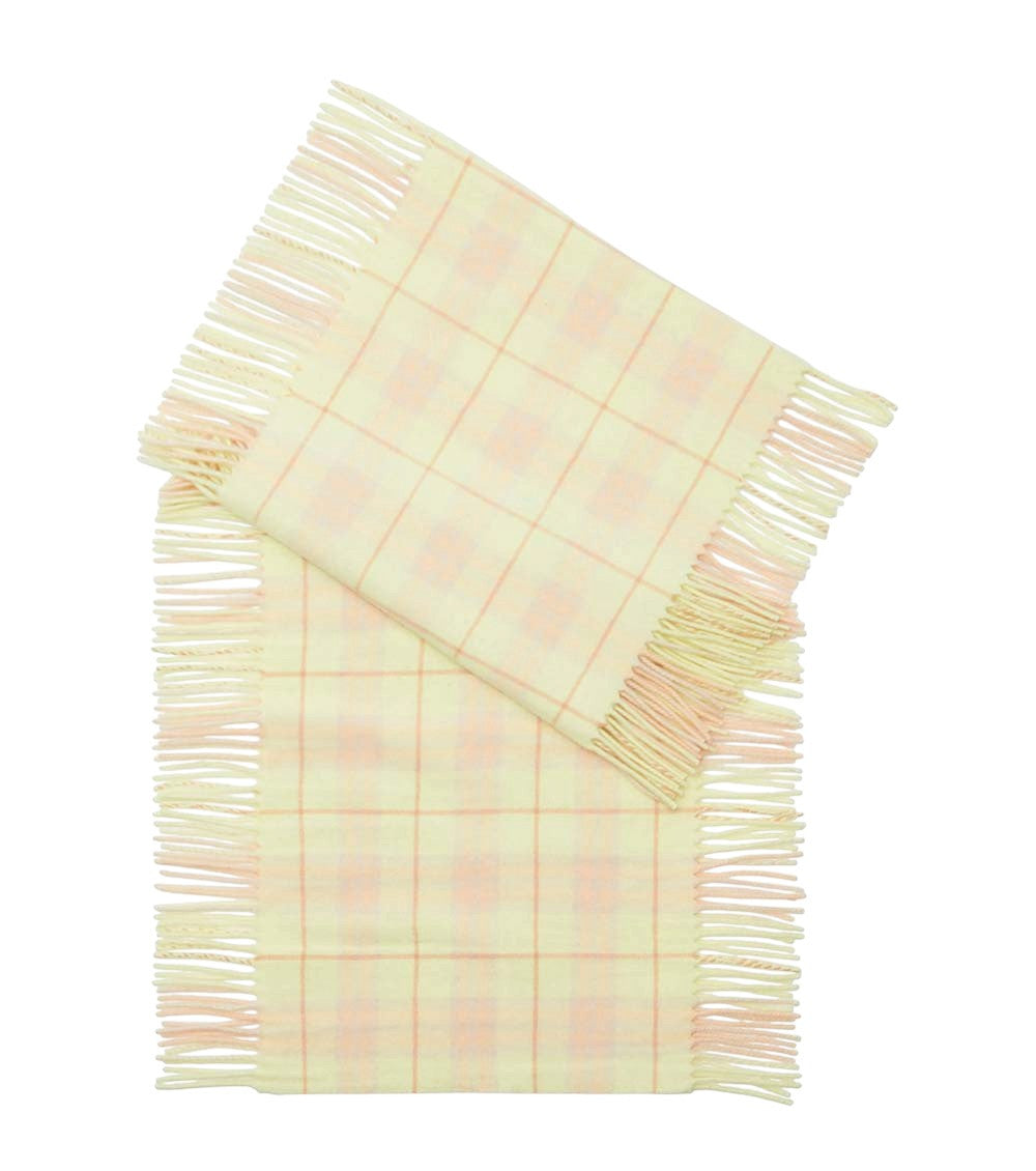 Yellow Check Fringed Scarf 3