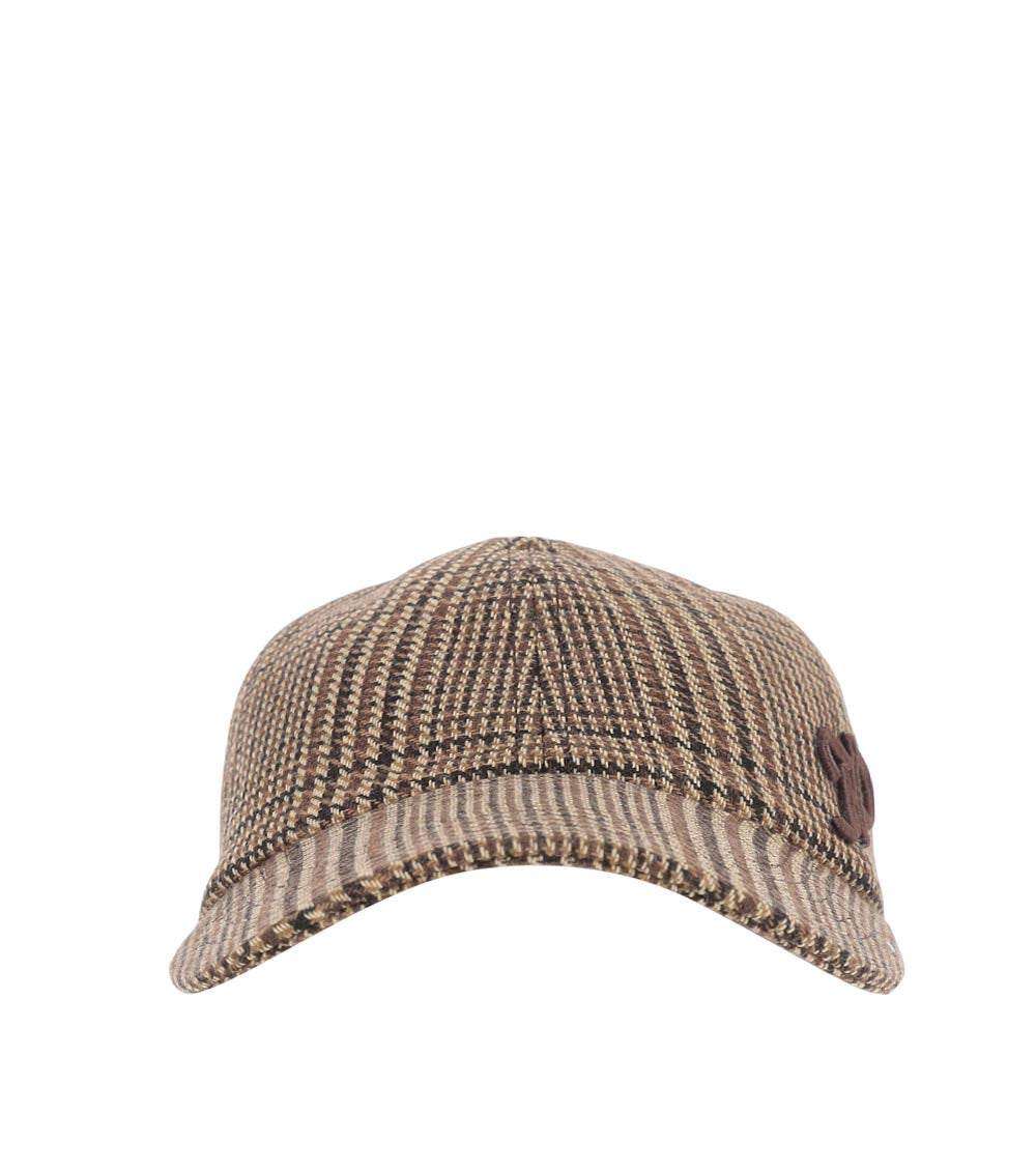Brown Check Baseball Cap 1