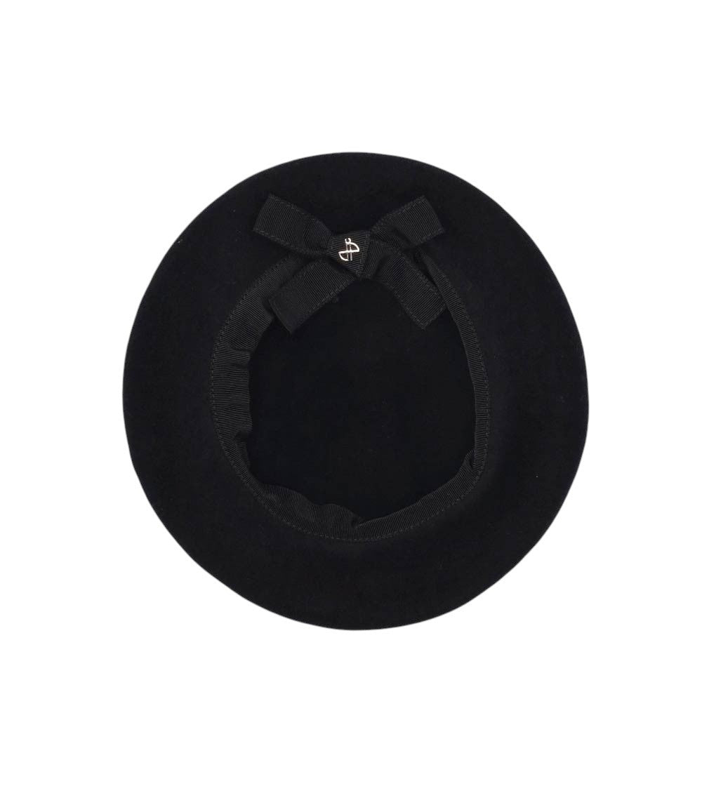 Black Logo Beret Hat 3