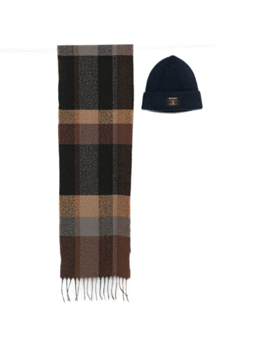 Multicolor Check Scarf And Beanie Set 1
