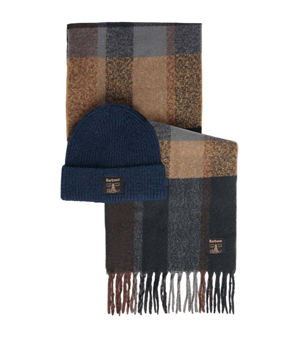 Multicolor Check Scarf And Beanie Set 2