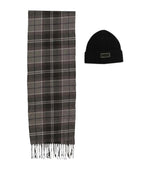 Multicolor Check Scarf and Beanie Set 1