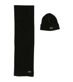 Black Logo Scarf and Beanie Set 1