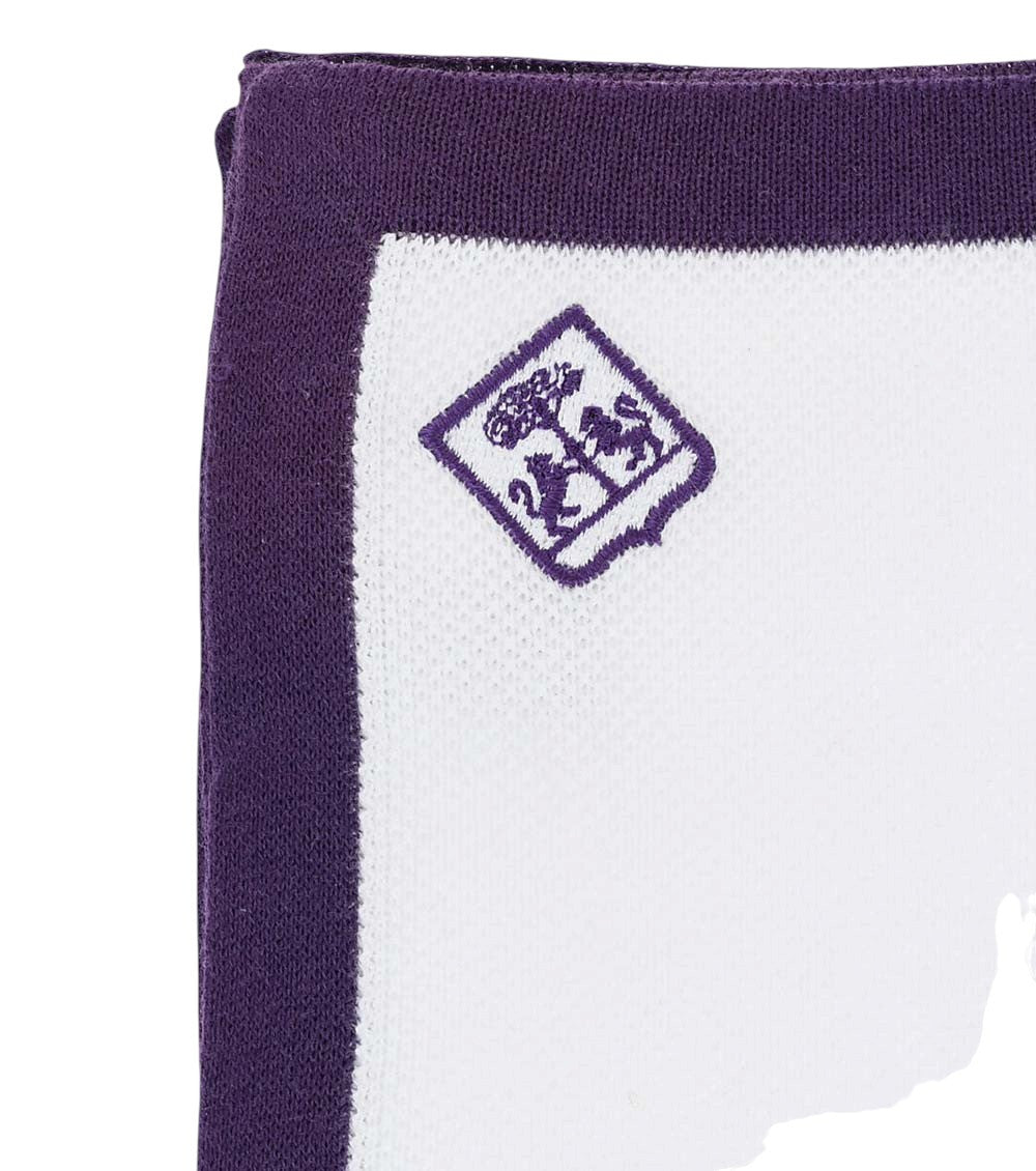 White Embroidered Logo Pocket Square 2
