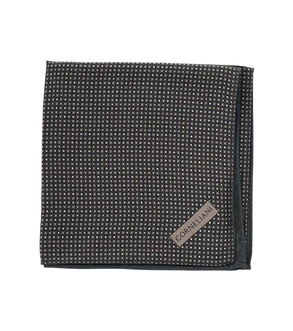 Dark Green Printed Pocket Square 1