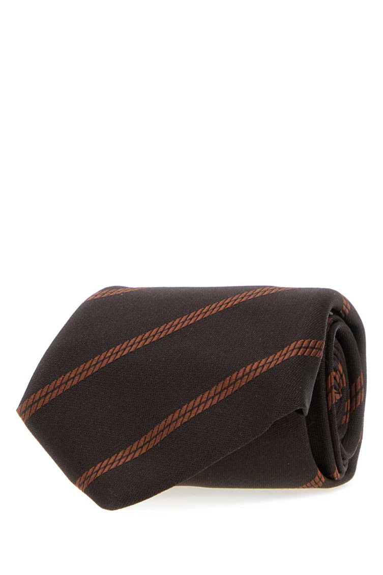 Dark Brown Striped Tie 2