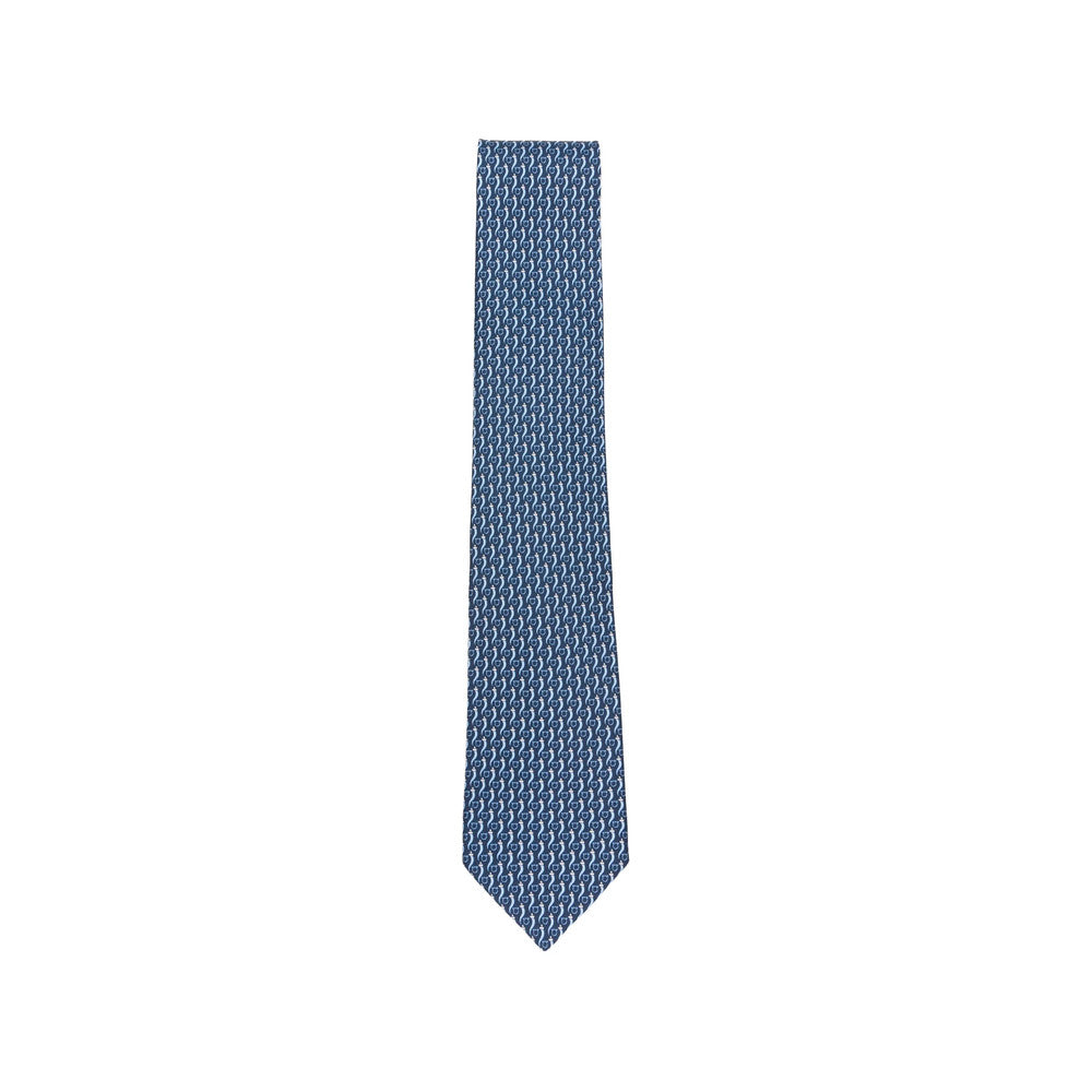 Blue Gancini Logo Tie 1