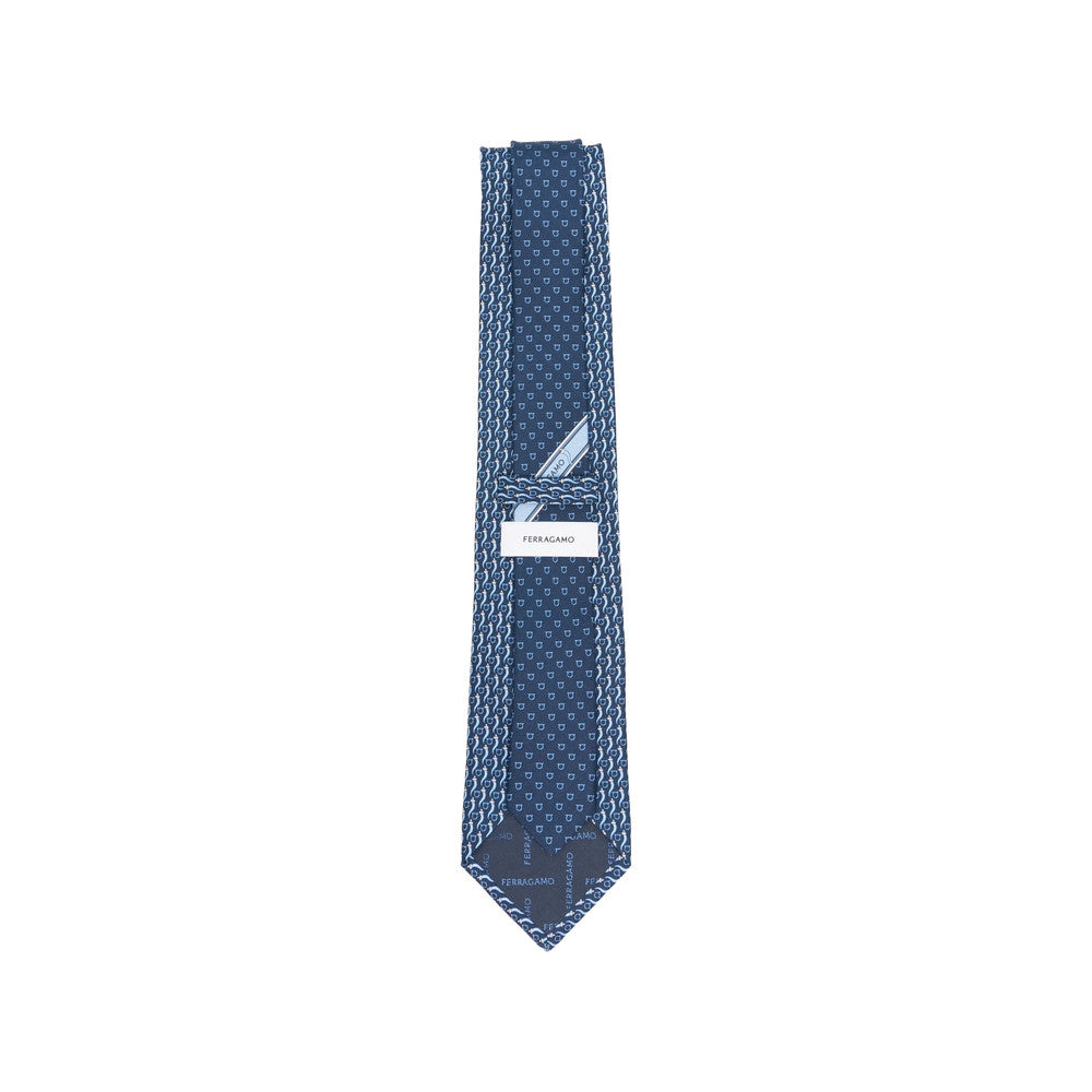Blue Gancini Logo Tie 2