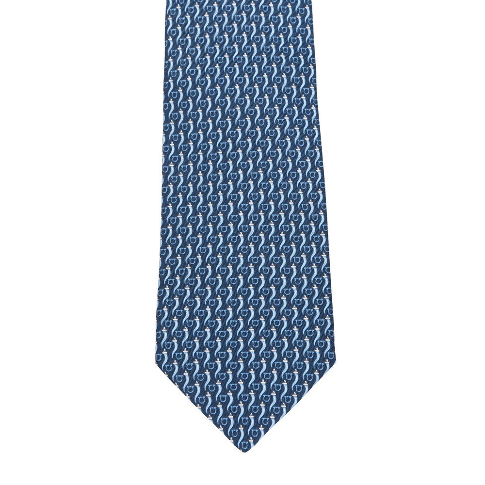 Blue Gancini Logo Tie 3
