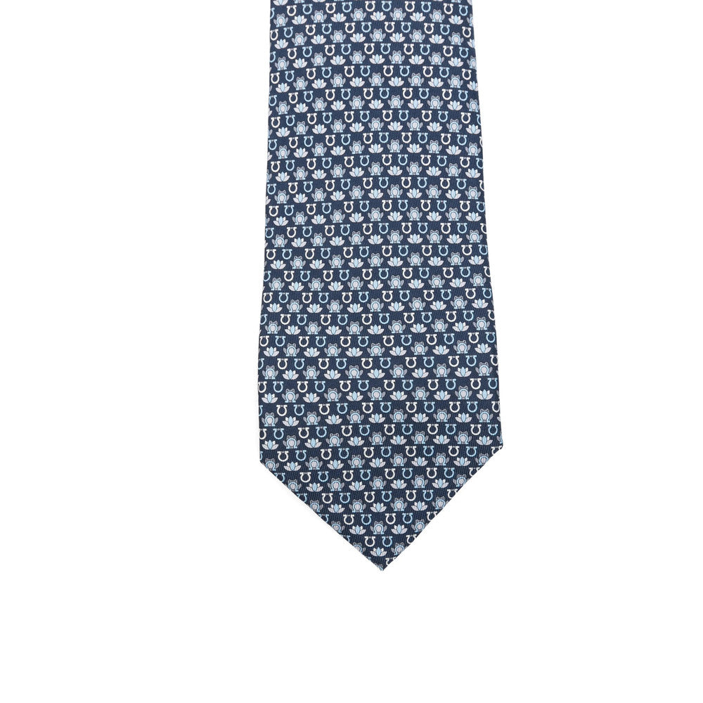 Navy Blue Gancini Tie 2