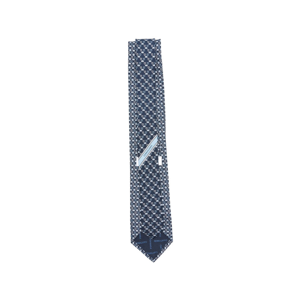 Navy Blue Gancini Tie 3