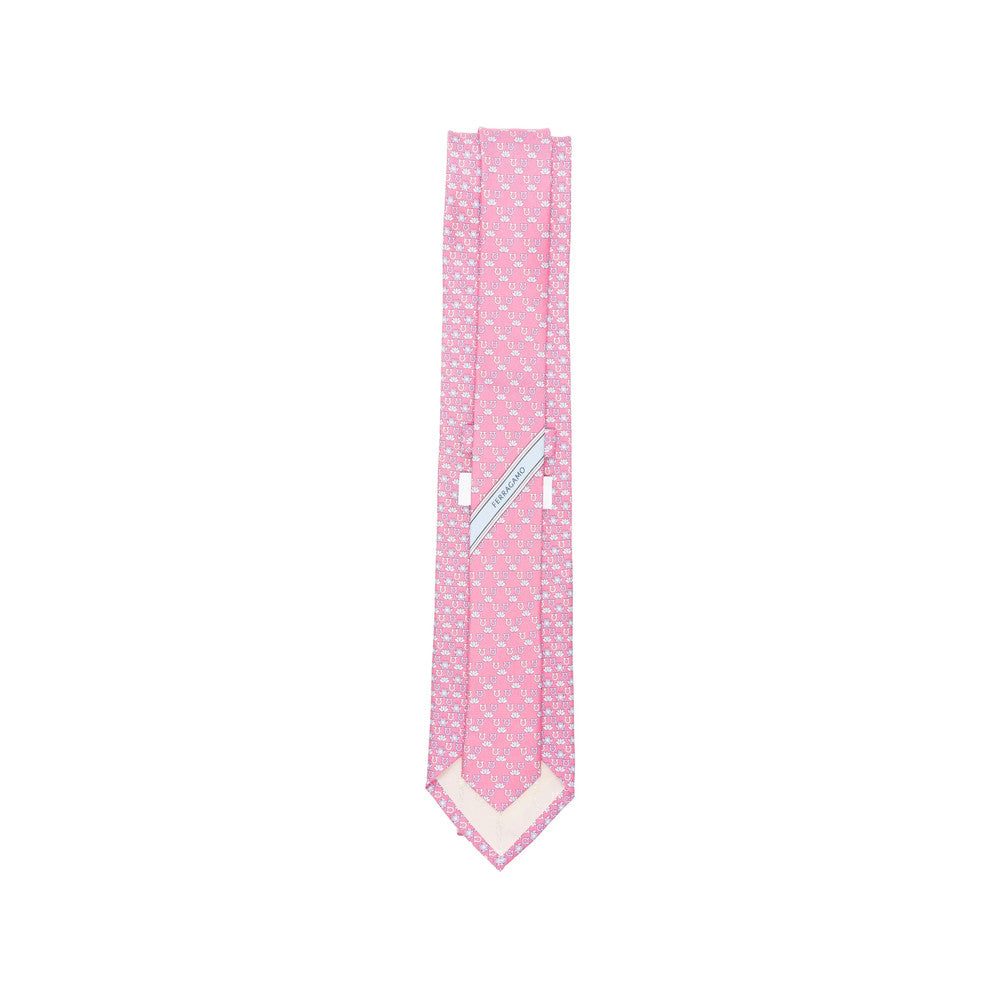 Pink Gancini Printed Tie 3