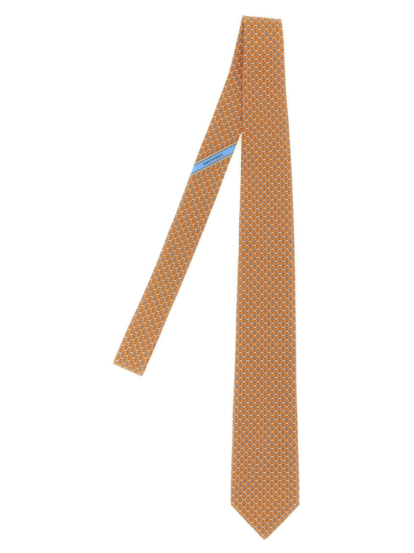 Orange Signature Printed Tie 1