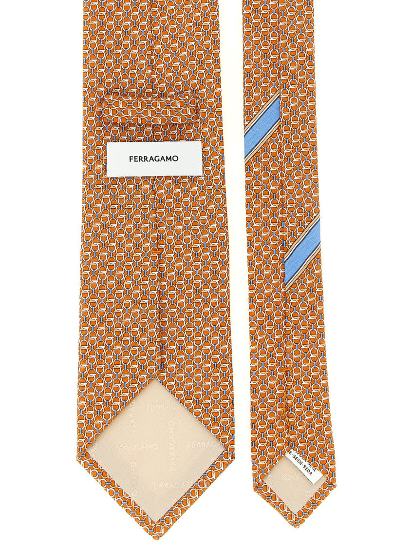 Orange Signature Printed Tie 2