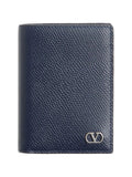 Blue Logo Textured Wallet 1