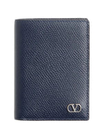 Blue Logo Textured Wallet 1