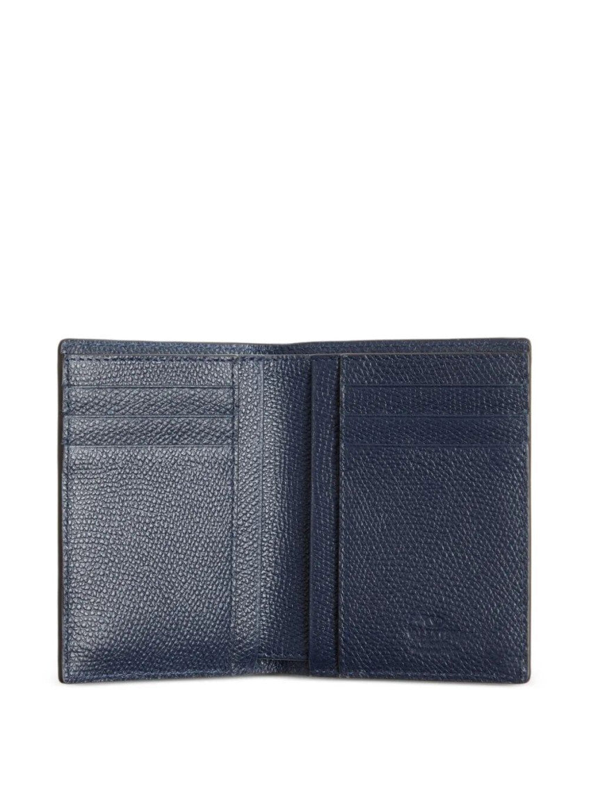 Blue Logo Textured Wallet 2