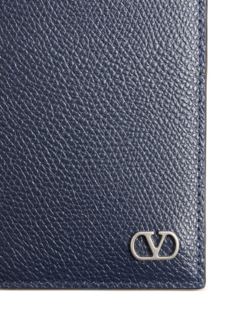 Blue Logo Textured Wallet 4