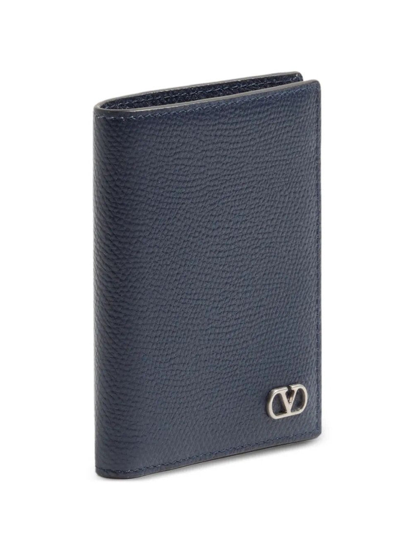 Blue Logo Textured Wallet 5