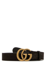 Dark Brown Suede Textured Belt 1