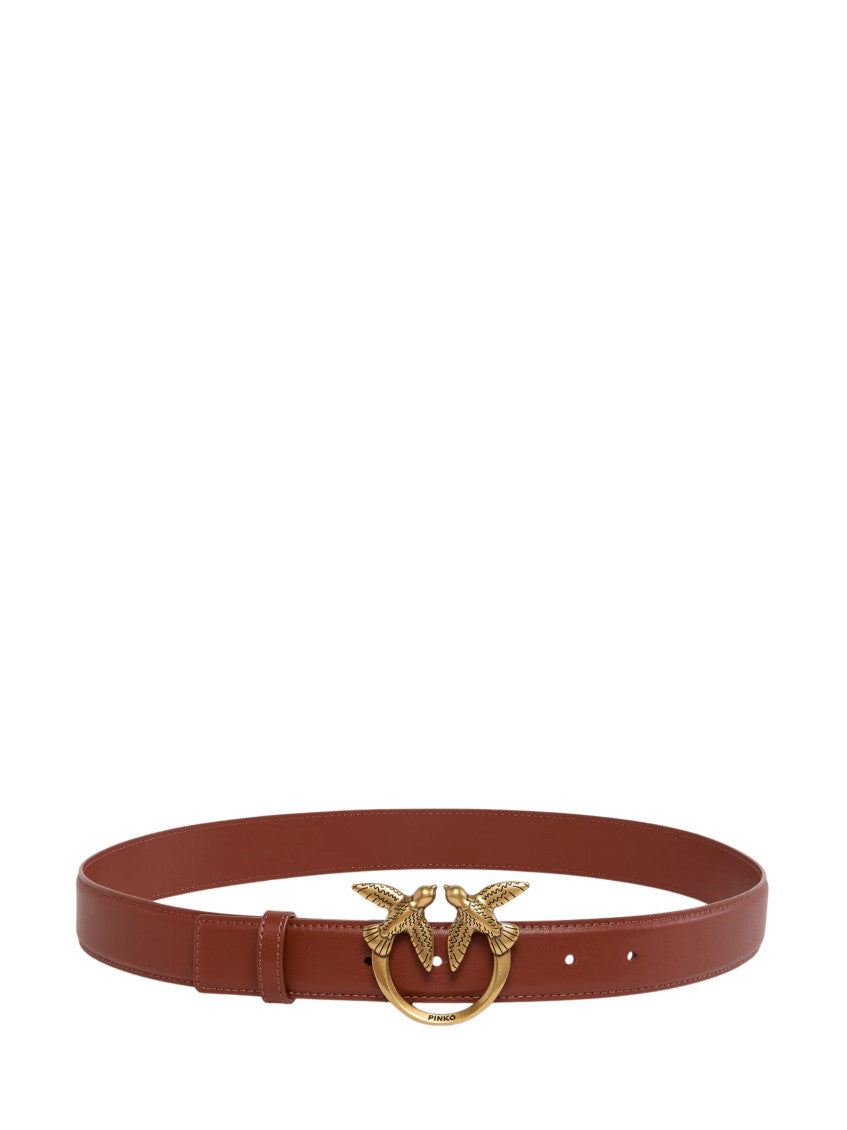 Light Brown Logo Buckle Solid Belt 1