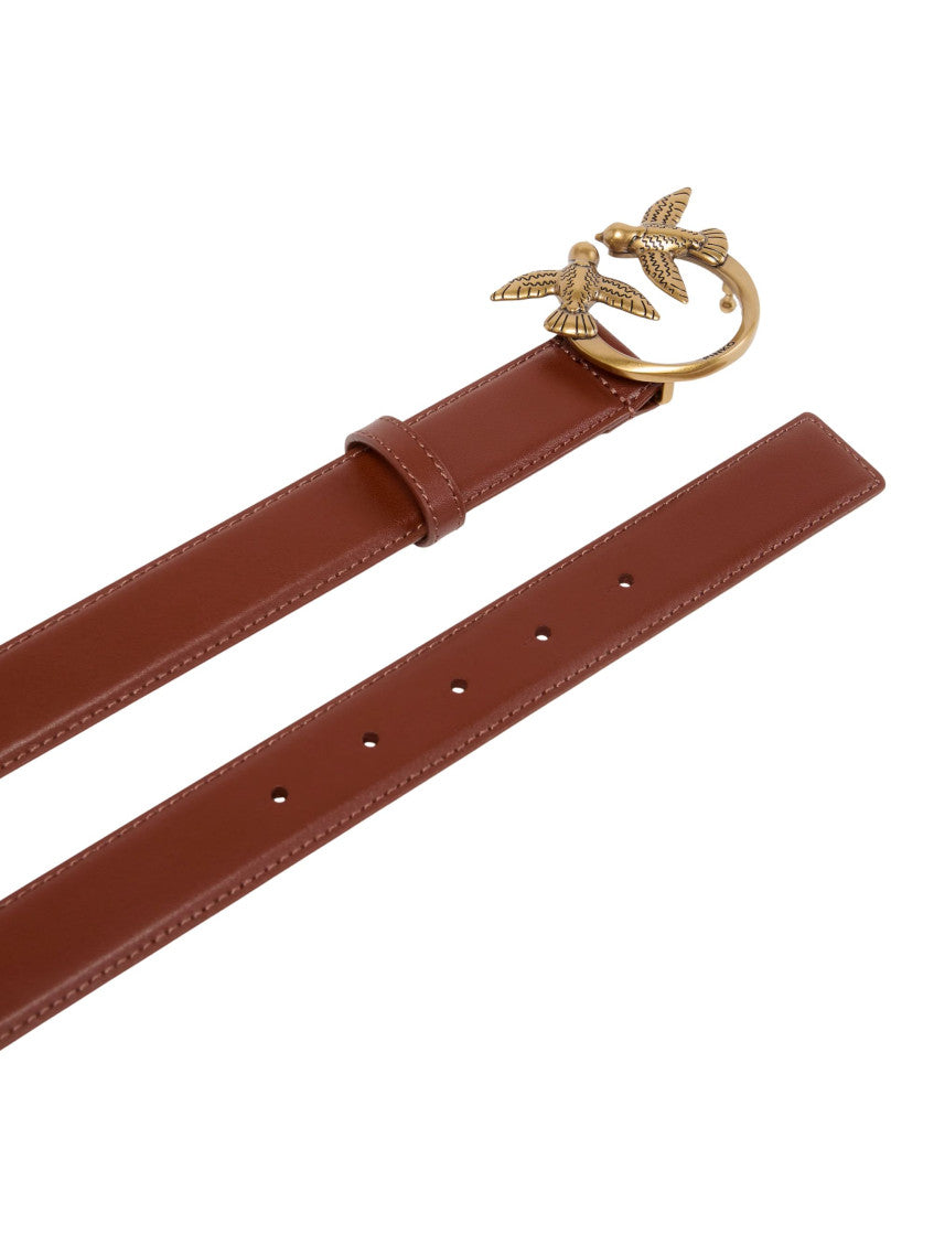 Light Brown Logo Buckle Solid Belt 2