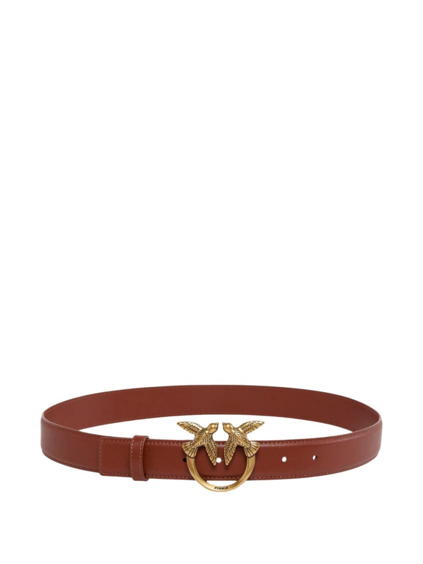 Light Brown Logo Buckle Solid Belt 3