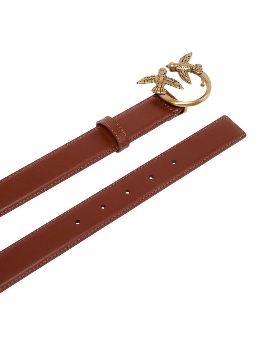Light Brown Logo Buckle Solid Belt 4