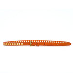 Orange Skinny Eyelet Embellished Belt 1