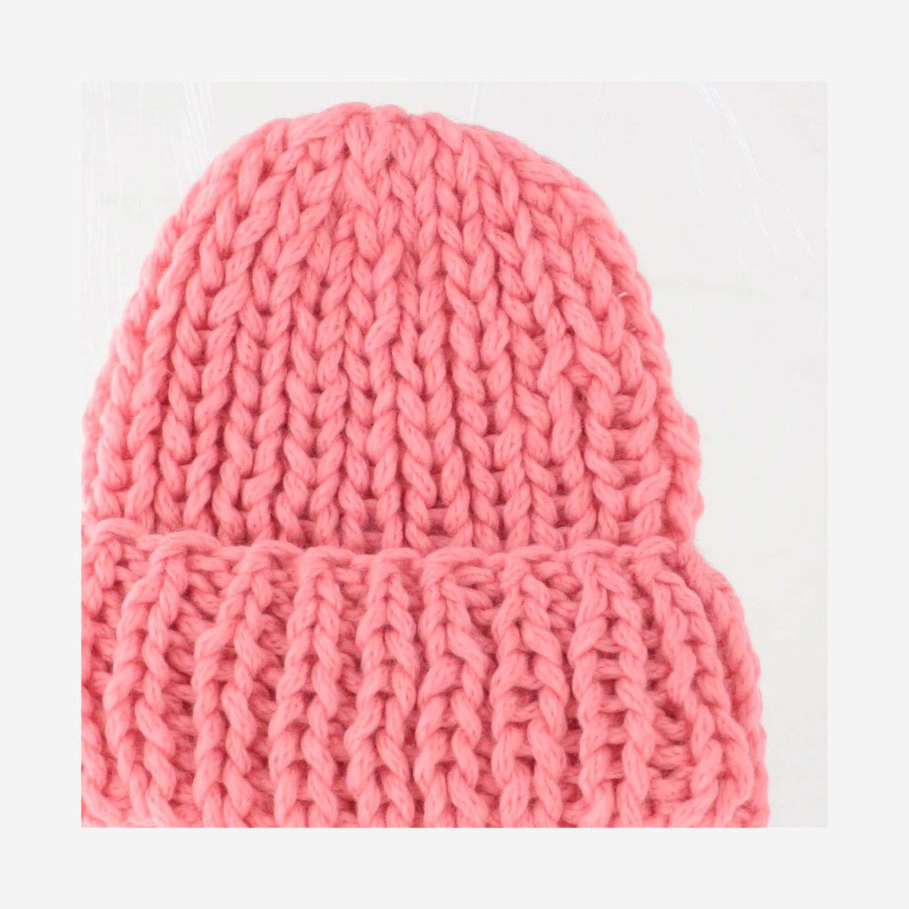 Pink MERINO WOOL BLEND HAT 3