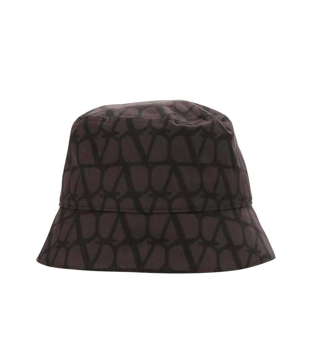 Dark Brown ICONOGRAPHE TOILE BUCKET HAT 1