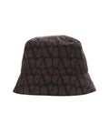 Dark Brown ICONOGRAPHE TOILE BUCKET HAT 1