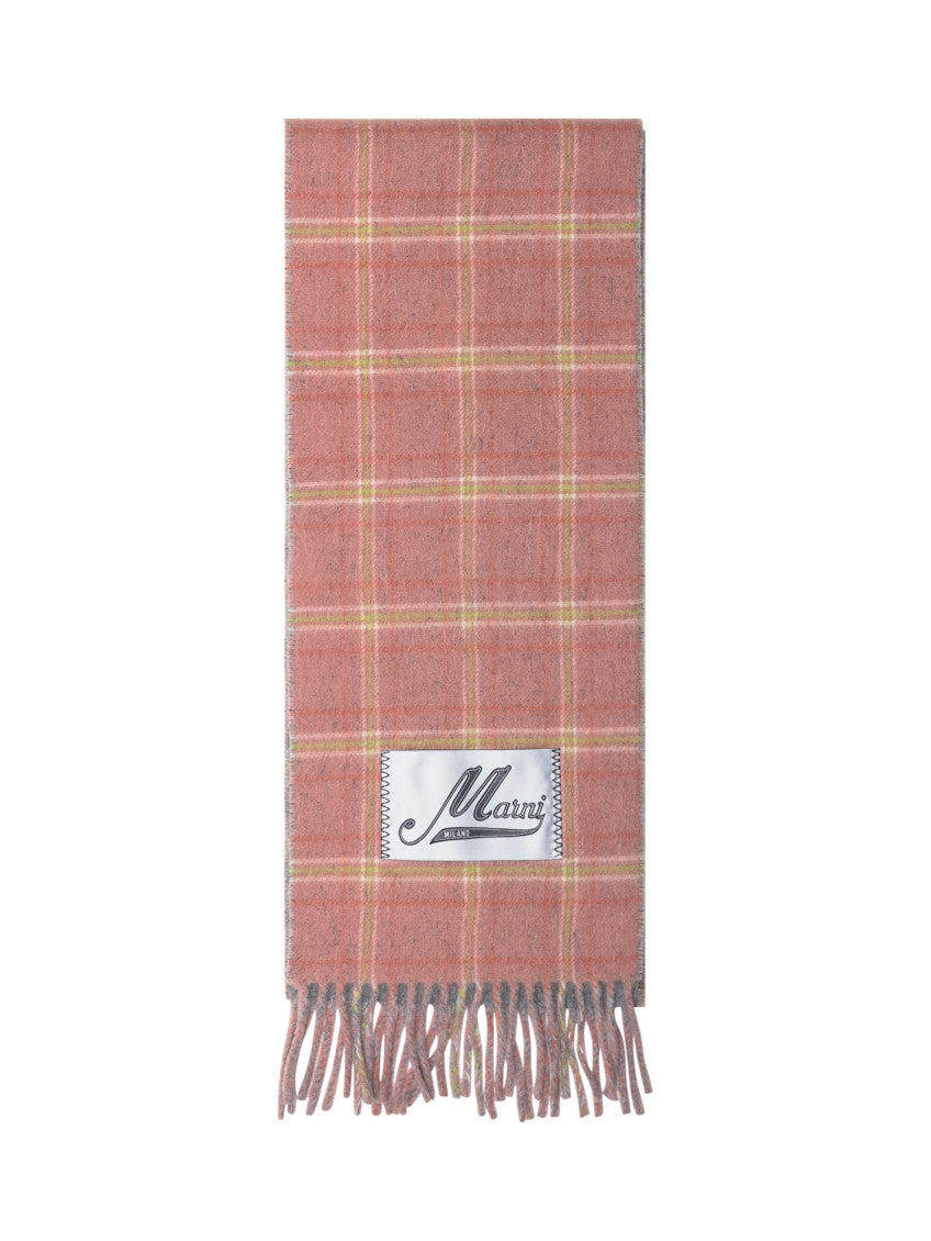 Pink Logo Checks Scarf 1