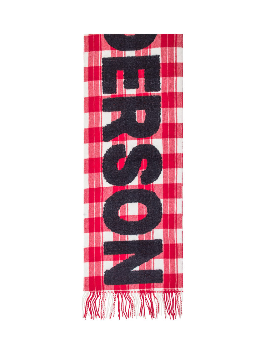Red Logo Checks Scarf 2