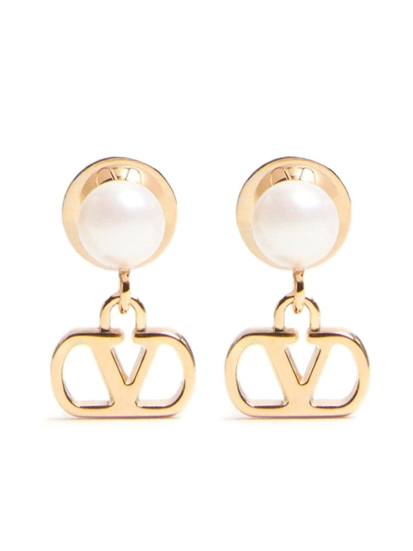 Golden VLogo Drop Earrings 1