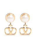 Golden VLogo Drop Earrings 1