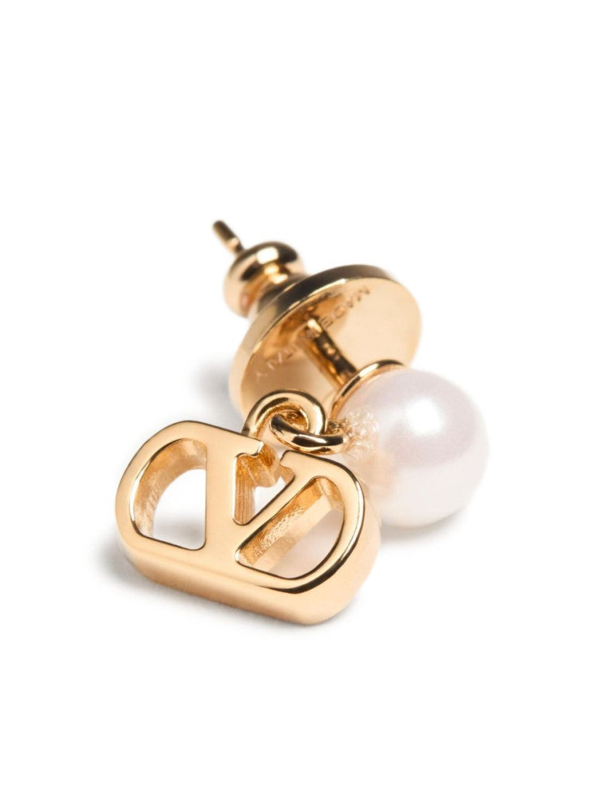 Golden VLogo Drop Earrings 2