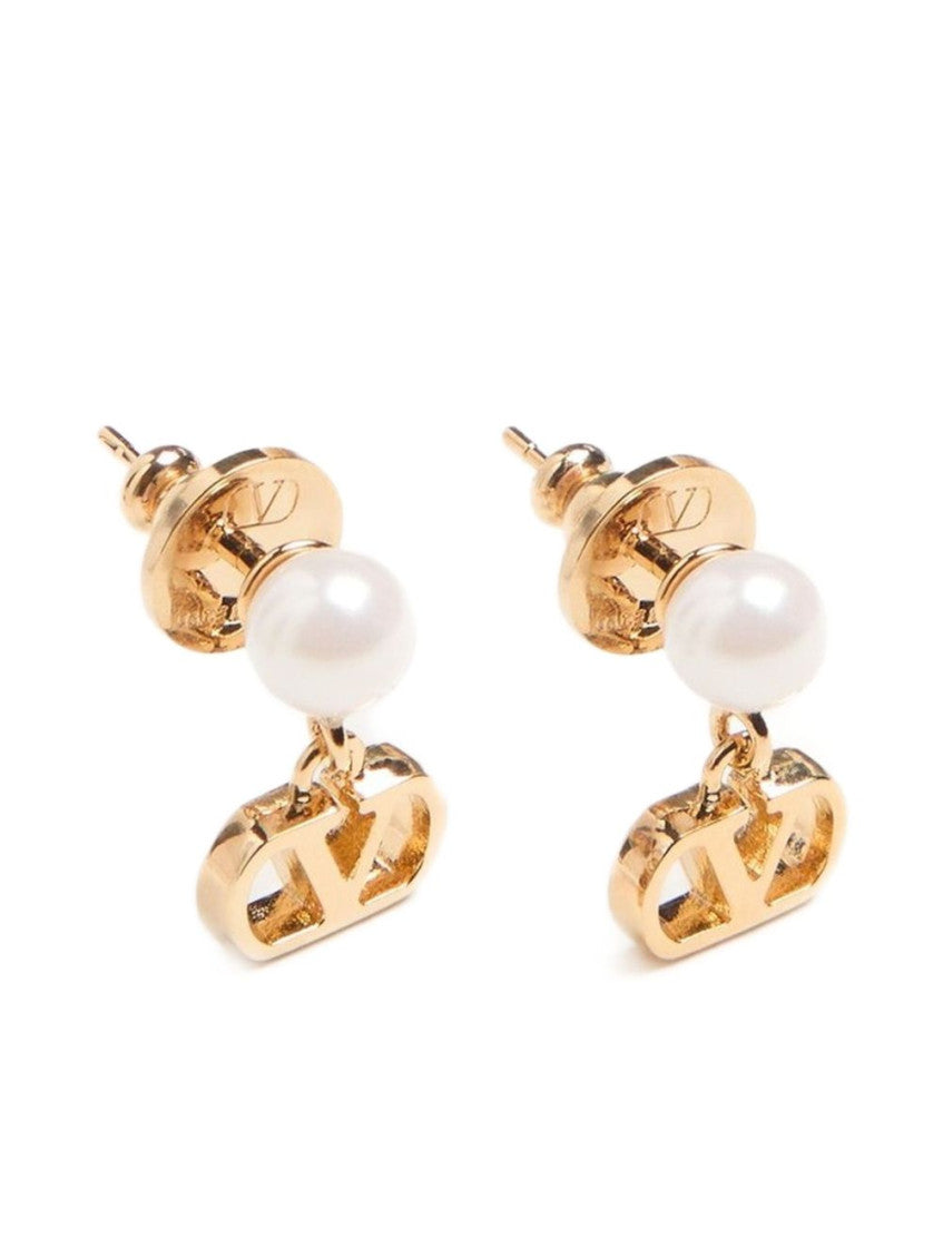Golden VLogo Drop Earrings 3