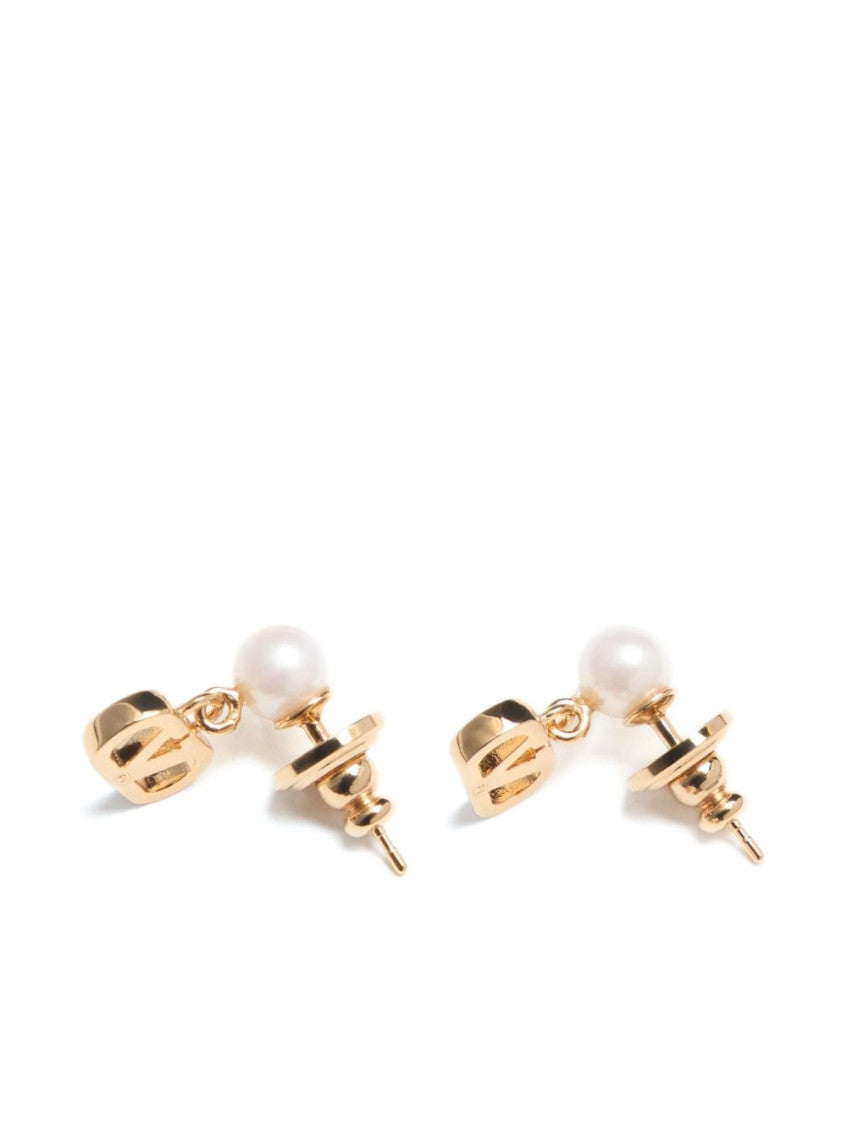 Golden VLogo Drop Earrings 4