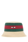Beige Signature Stripes Bucket Hat 1