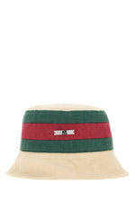 Beige Signature Stripes Bucket Hat 1
