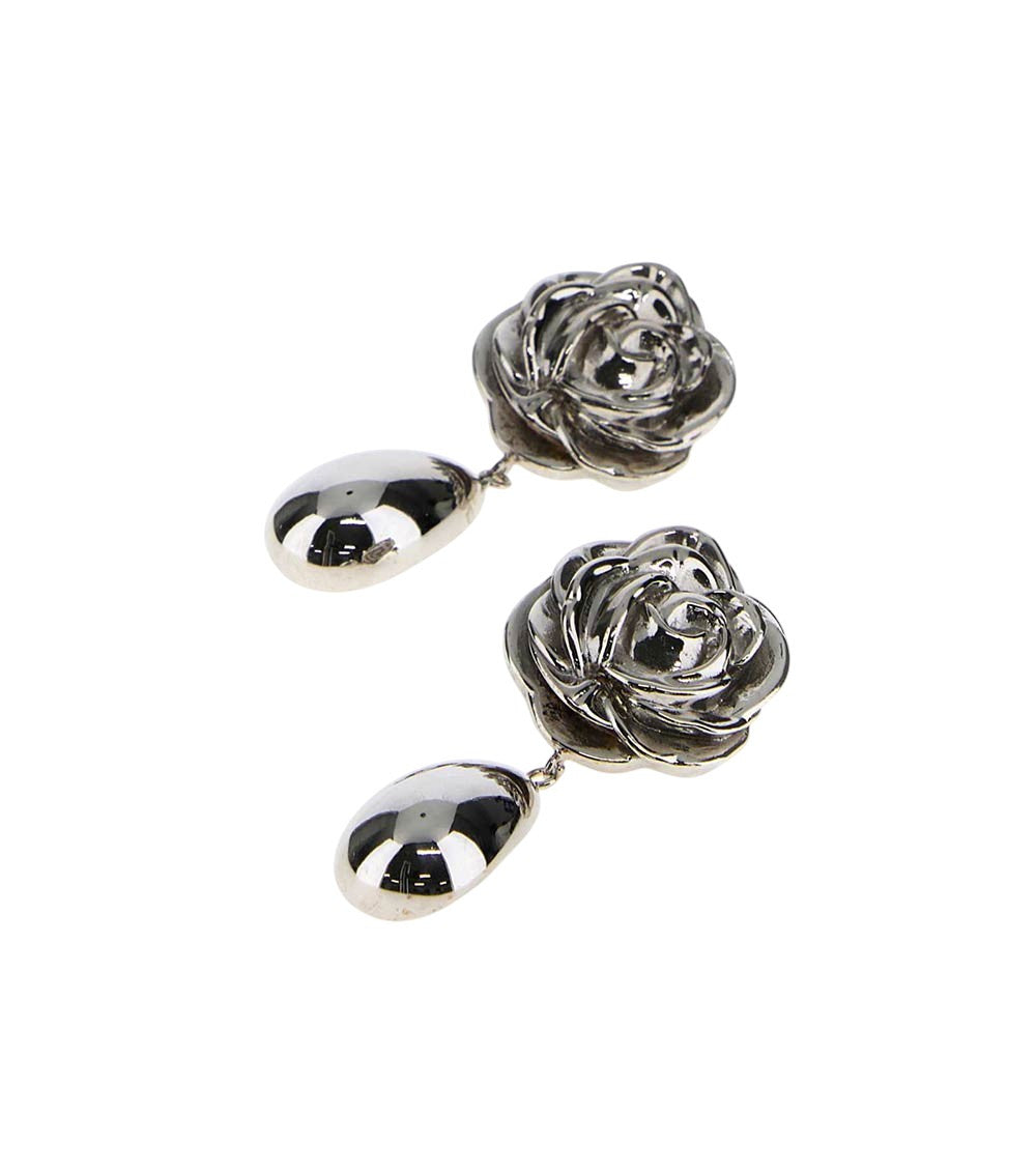 Silver Floral Drop Earrings 2