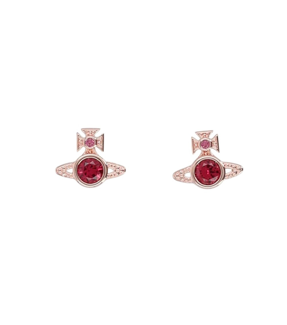 Pink Crystals Stud Earrings 1