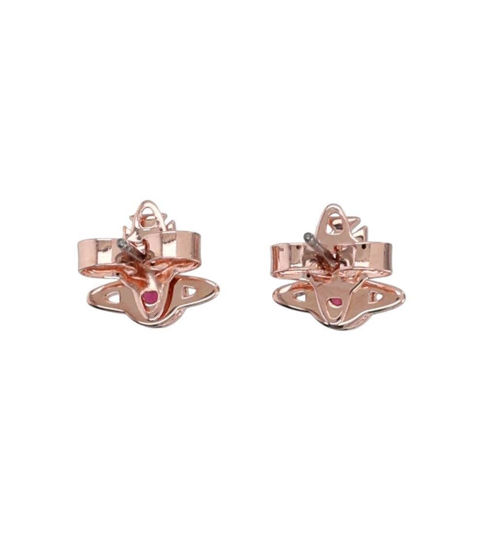 Pink Crystals Stud Earrings 2