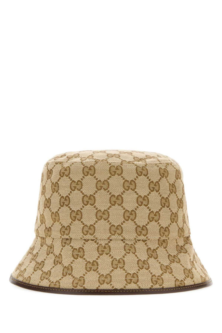 Beige GG Logo Bucket Hat 1